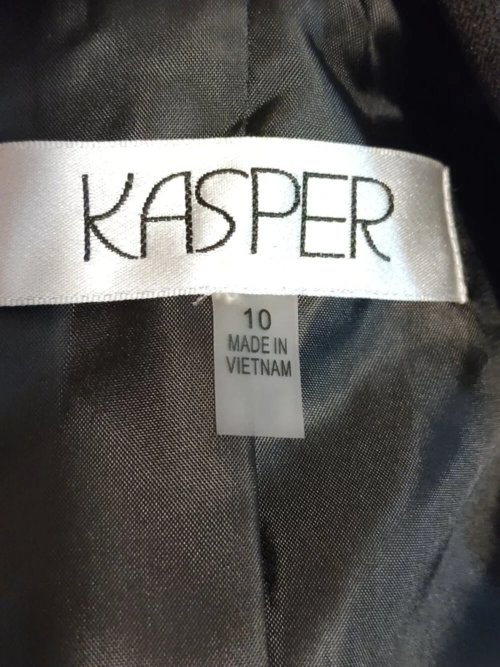 Kasper Open front Elegant Blazer Jacket women's Size 10 Black 3/4 sleeve